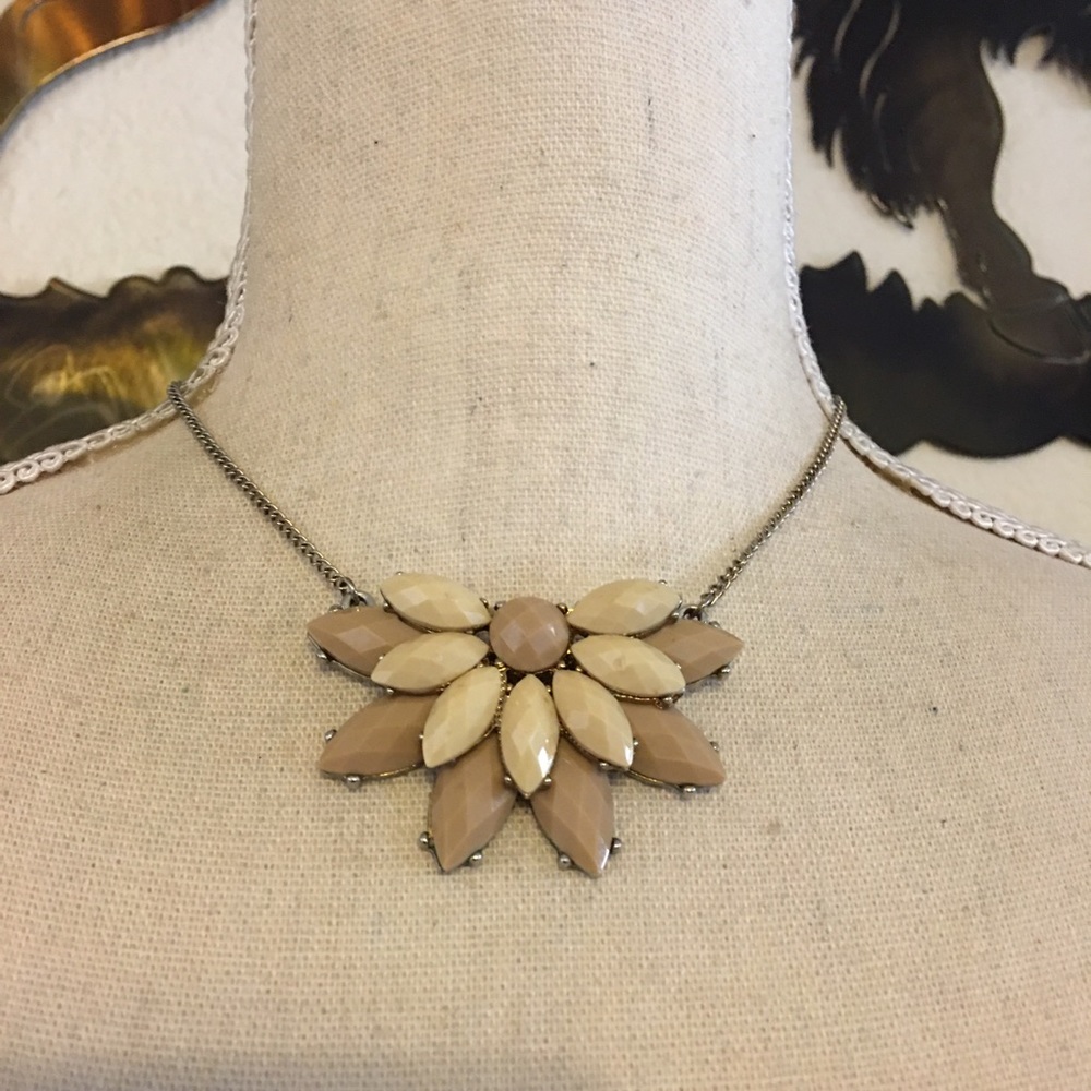 Vintage faceted glass cluster necklace